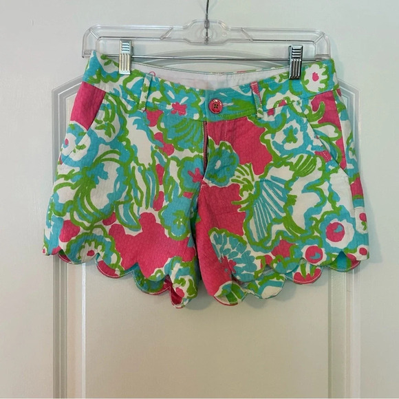 Lilly Pulitzer The Buttercup Shorts Women's 00 Multicolor Floral Tulip Hem. - Picture 1 of 8